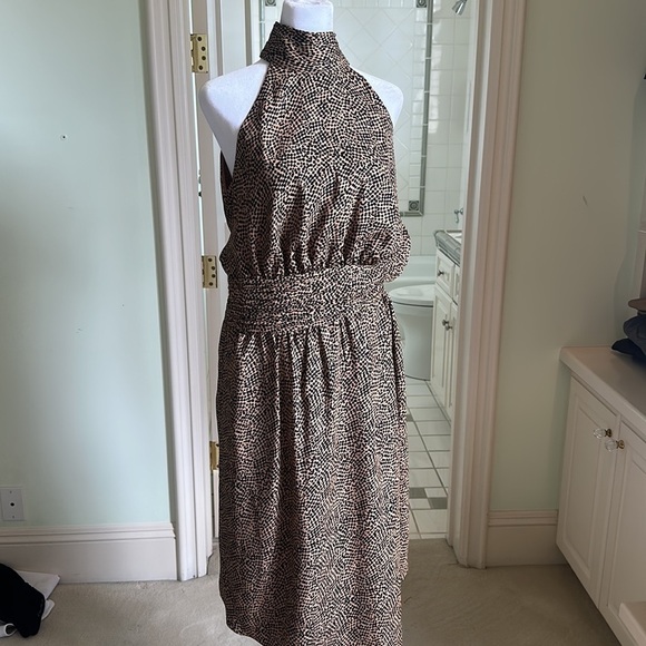 Joie Kehlani Oak Halter Neck Sleeveless Asymmetrical Animal Print Dress Sz6 NWT - Picture 6 of 10